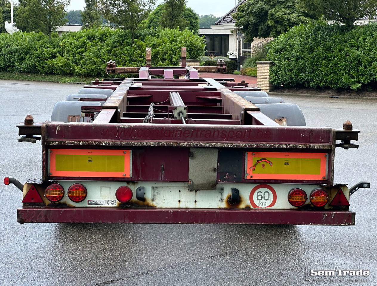 Renders ROC 12.27 CC Back Slider Lift Axle Disc Brakes Belgium-Trailer 2 Pieces - Container transporter/ Swap body semi-trailer: picture 4 Renders ROC 12.27 CC Back Slider Lift Axle Disc Brakes Belgium-Trailer 2 Pieces - Container transporter/ Swap body semi-trailer: picture 4