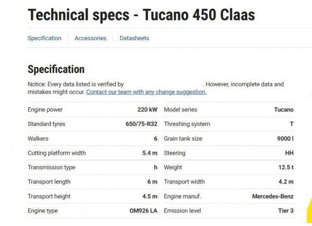 Leasing of Claas Tucano 450 (839) +V 750 Claas Tucano 450 (839) +V 750: picture 9 Leasing of Claas Tucano 450 (839) +V 750 Claas Tucano 450 (839) +V 750: picture 9