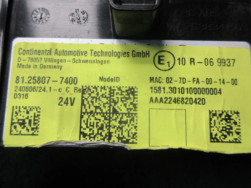 MAN 81.25807-7400 INSTRUMENTEN PANEEL MAN 18.520 MODEL 2024 - Dashboard for Truck: picture 4 MAN 81.25807-7400 INSTRUMENTEN PANEEL MAN 18.520 MODEL 2024 - Dashboard for Truck: picture 4
