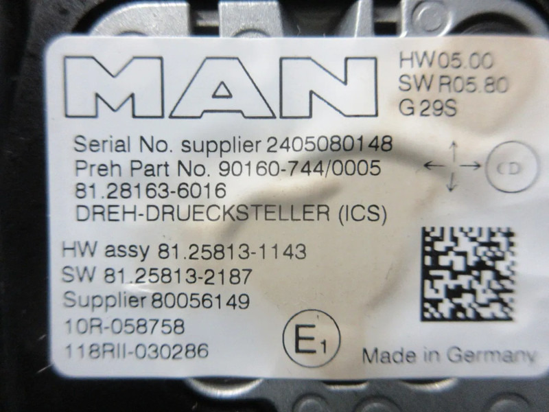 MAN 81.25813-1143 // 81.25813-2187 81.61701-0453 MULTIE KNOP MAN TGX 18.520 - Electrical system for Truck: picture 4 MAN 81.25813-1143 // 81.25813-2187 81.61701-0453 MULTIE KNOP MAN TGX 18.520 - Electrical system for Truck: picture 4