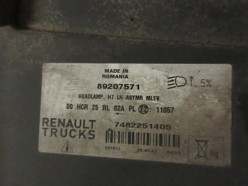 Renault 7482251239 KOPLAMP RENAULT T 480 EURO 6 LINKS - Headlight for Truck: picture 4 Renault 7482251239 KOPLAMP RENAULT T 480 EURO 6 LINKS - Headlight for Truck: picture 4