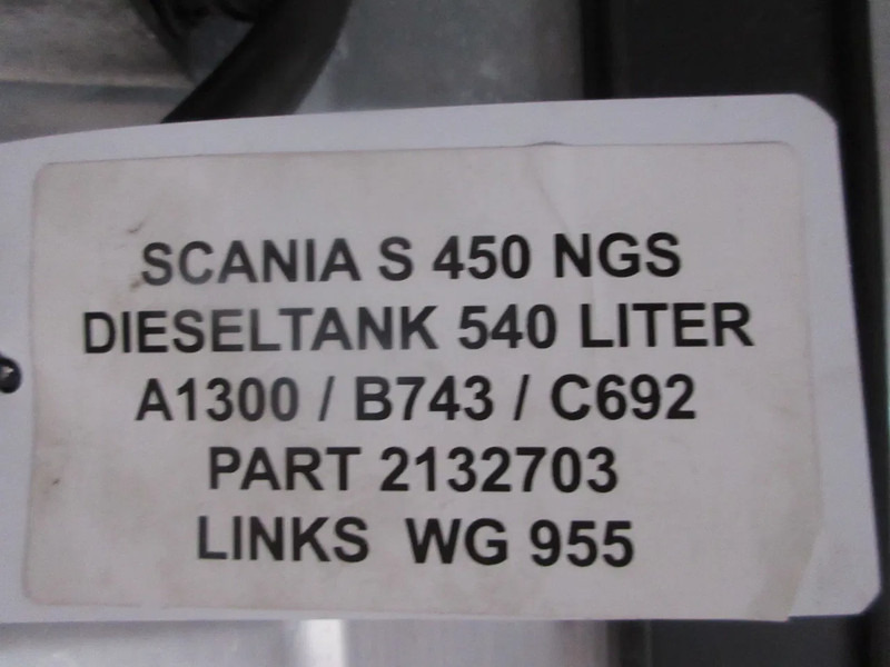 Scania 2132703 // A 1300 // B 743 // C 692 // 540 LITER SCANIA S 450 NGS MODEL 2020 - Fuel tank for Truck: picture 5 Scania 2132703 // A 1300 // B 743 // C 692 // 540 LITER SCANIA S 450 NGS MODEL 2020 - Fuel tank for Truck: picture 5