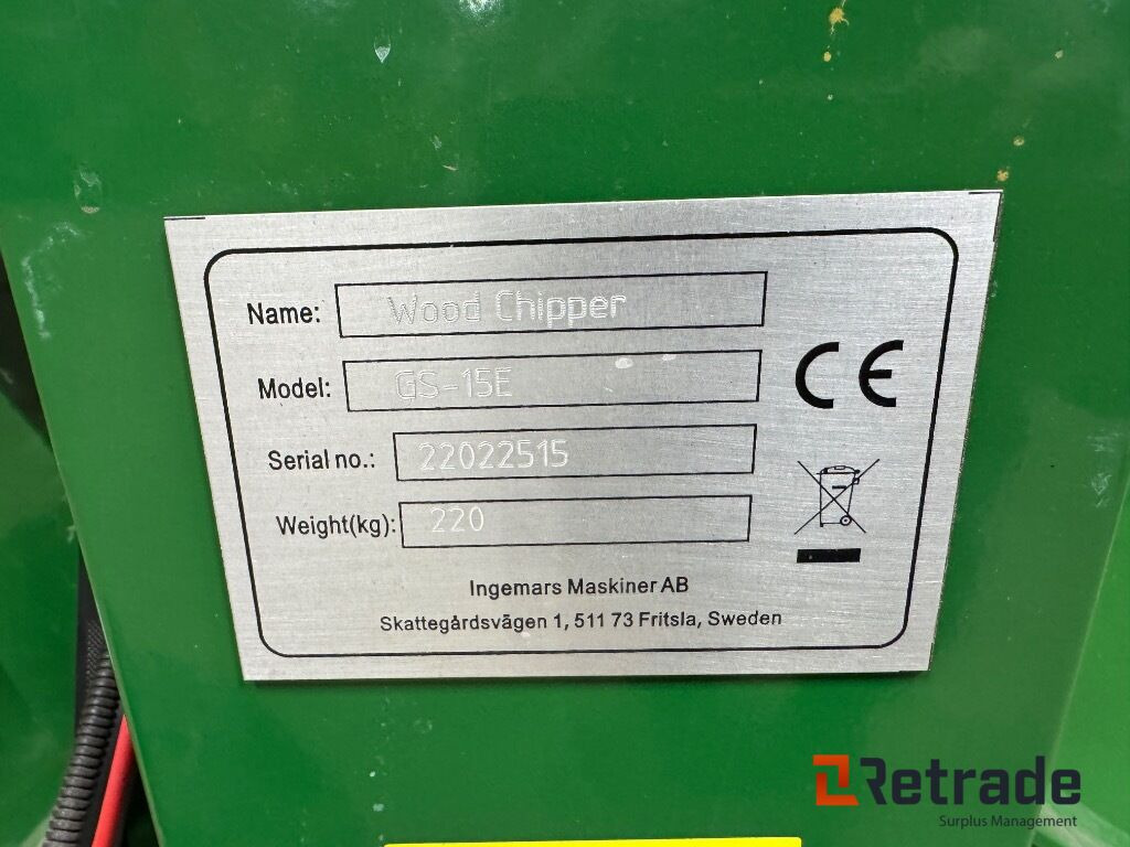 Flishugg Wood Cipper GS15E bogserbar - Agricultural machinery: picture 5 Flishugg Wood Cipper GS15E bogserbar - Agricultural machinery: picture 5