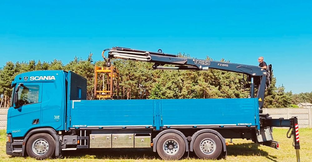 Scania R 500 6x2 z żurawiem Fassi F 215 AS – 2019 – Euro 6 –Retarder -Oś skrętna - Gotowa do pracy! - Crane truck, Dropside/ Flatbed truck: picture 4 Scania R 500 6x2 z żurawiem Fassi F 215 AS – 2019 – Euro 6 –Retarder -Oś skrętna - Gotowa do pracy! - Crane truck, Dropside/ Flatbed truck: picture 4
