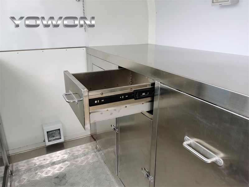 Vending trailer for transportation of food YOWON Fully customized food vending cart mobile street fast food trailer: picture 17