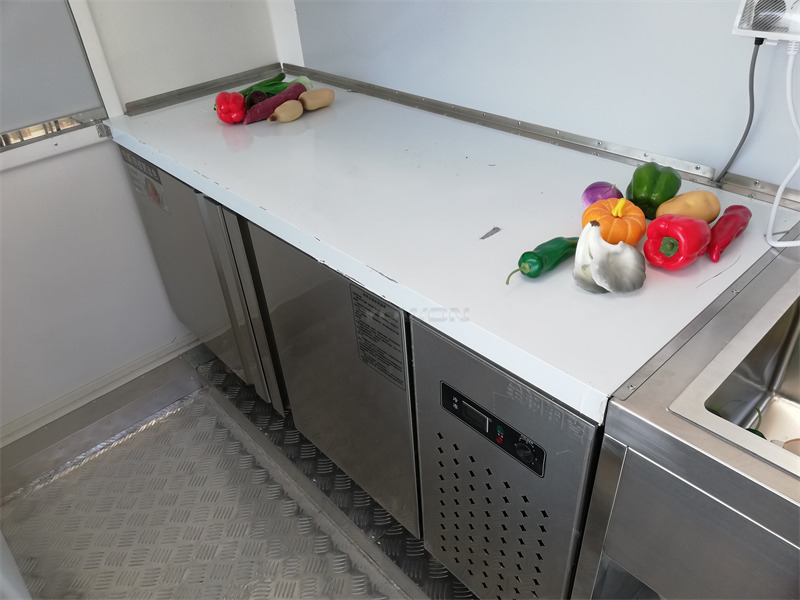 Vending trailer for transportation of food YOWON small fiberglass food vending trailer hot dog cart for Europe: picture 8