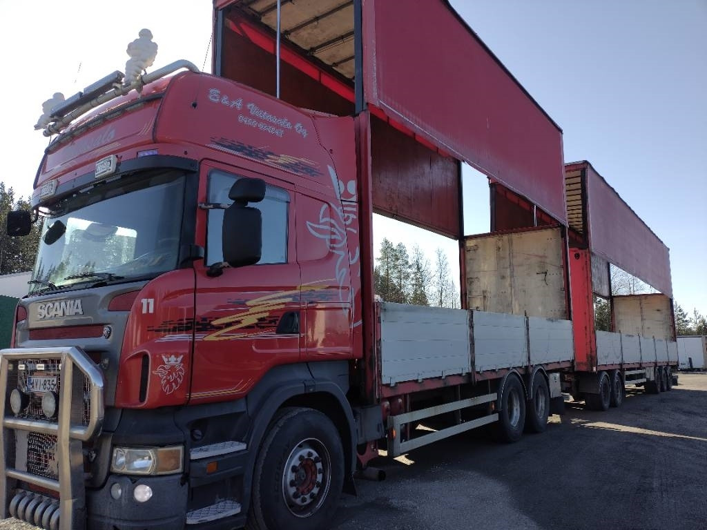 Scania Nousukapelli+Jyki kärry 3m sisäkork.liukukatot - Curtainsider truck: picture 1 Scania Nousukapelli+Jyki kärry 3m sisäkork.liukukatot - Curtainsider truck: picture 1