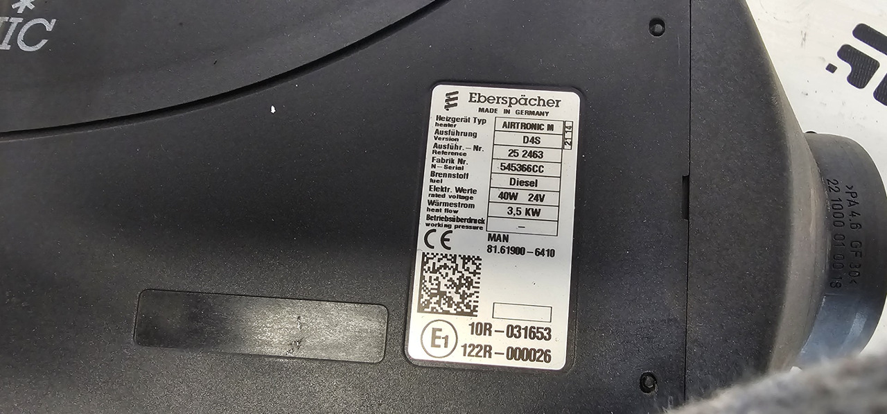 MAN TGS, TGS, TGL, TGM EURO6 emission cab heater, Eberspaecher 81619016201, 81619016169, 81619016168, 81619016161, 81619006410, 252463. - Heating/ Ventilation for Truck: picture 2 MAN TGS, TGS, TGL, TGM EURO6 emission cab heater, Eberspaecher 81619016201, 81619016169, 81619016168, 81619016161, 81619006410, 252463. - Heating/ Ventilation for Truck: picture 2