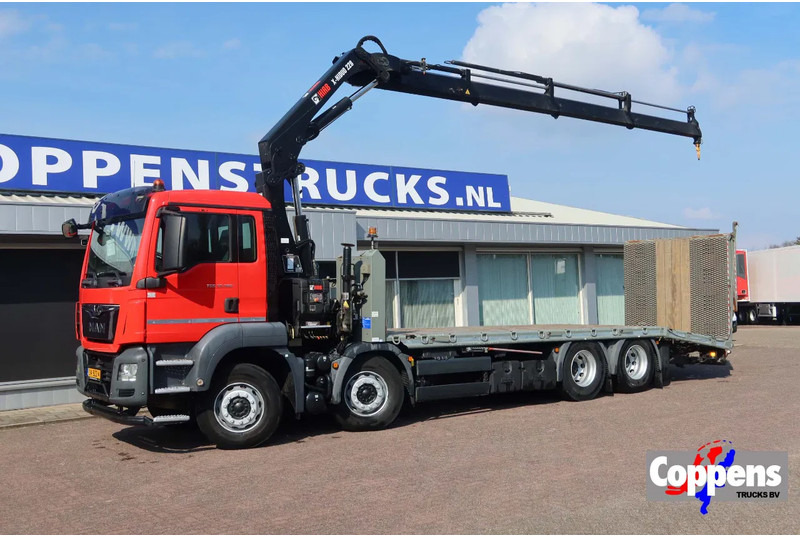 MAN TGS 35.360 8x2 Oprijwagen + HIAB 228 E 3 kraan. Radio grafisch + winch - Autotransporter truck, Crane truck: picture 1 MAN TGS 35.360 8x2 Oprijwagen + HIAB 228 E 3 kraan. Radio grafisch + winch - Autotransporter truck, Crane truck: picture 1