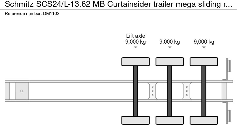 Curtainsider semi-trailer Schmitz Cargobull SCS24/L-13.62 MB Schuifzeiloplegger mega schuifdak SAF assen NL trailer: picture 19 Curtainsider semi-trailer Schmitz Cargobull SCS24/L-13.62 MB Schuifzeiloplegger mega schuifdak SAF assen NL trailer: picture 19