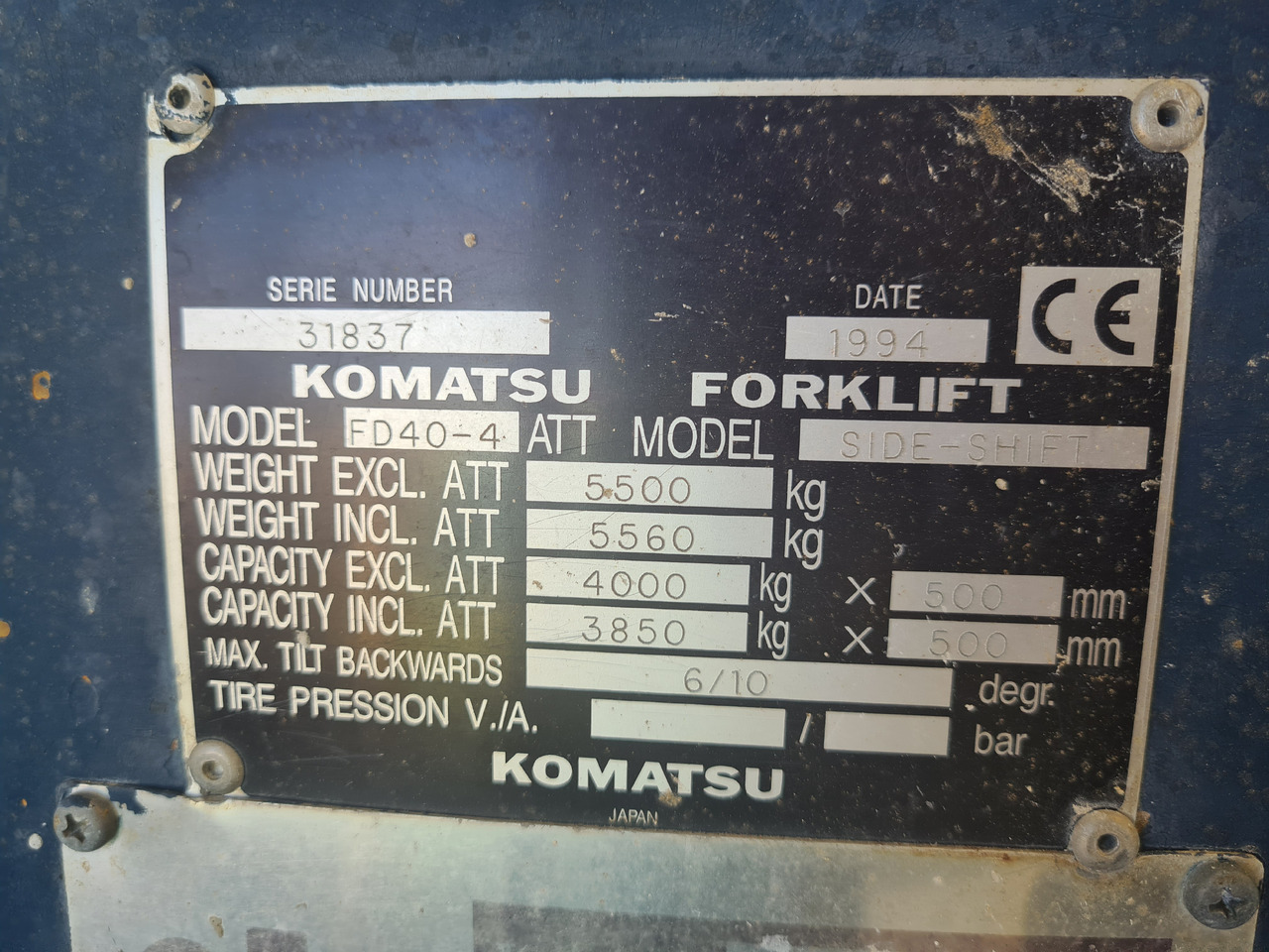 KOMATSU FD40-4 - Material handling equipment: picture 1 KOMATSU FD40-4 - Material handling equipment: picture 1