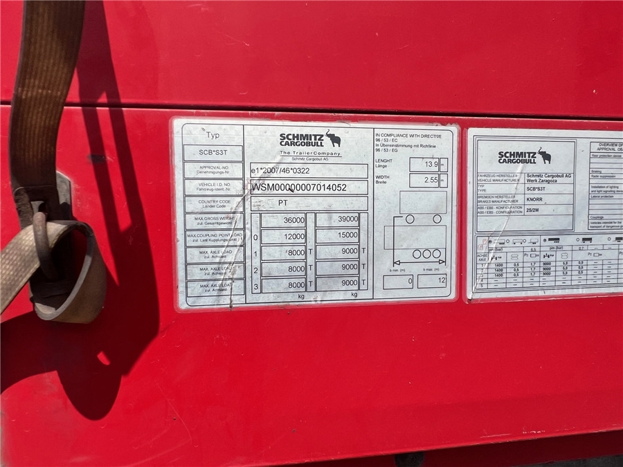 Curtainsider semi-trailer SCHMITZ CARGOBULL SCB-S3T TETO ELEVAR: picture 11