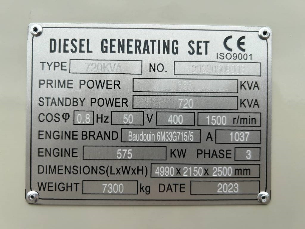 Baudouin 6M33G715/5 - 720 kVA Generator - DPX-19879.1 - Generator set: picture 4 Baudouin 6M33G715/5 - 720 kVA Generator - DPX-19879.1 - Generator set: picture 4