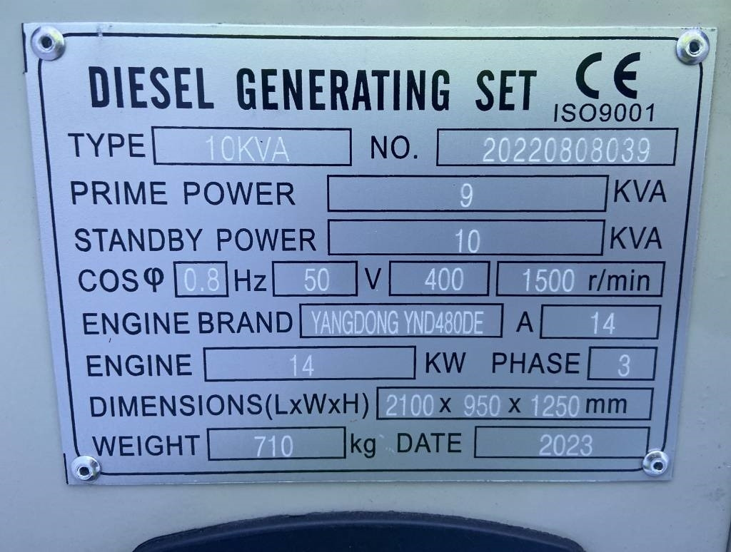Yangdong YD480DE - 10 kVA Stage V - DPX-19881 - Generator set: picture 4 Yangdong YD480DE - 10 kVA Stage V - DPX-19881 - Generator set: picture 4