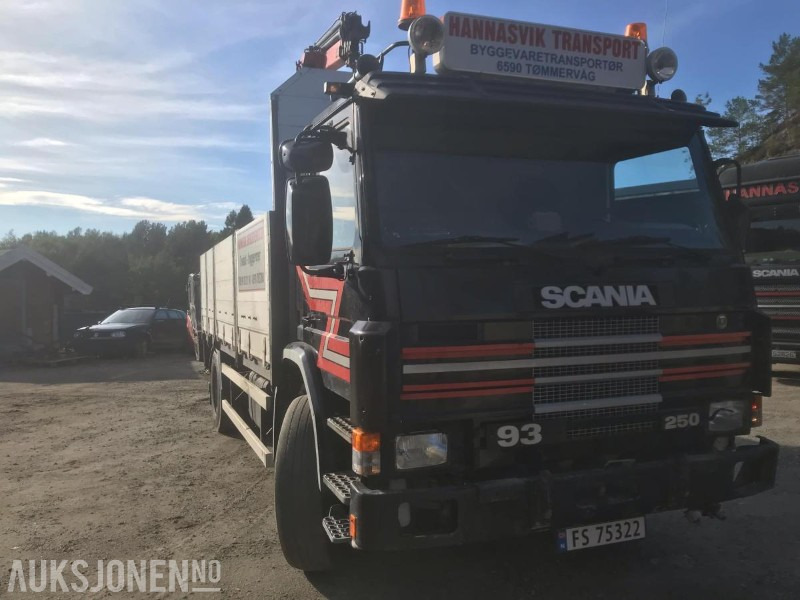 Crane truck 1994 Scania P-93 M - Planbil med bakmontert kran - Palfinger PK 7501: picture 1