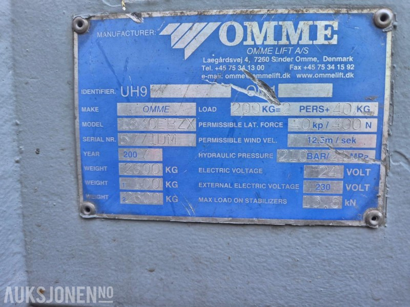 2007 Omme 1830 lift - Aerial platform: picture 4 2007 Omme 1830 lift - Aerial platform: picture 4