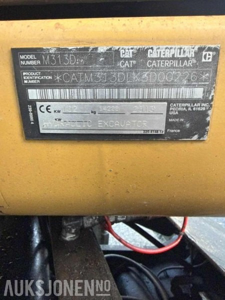 2013 Cat M313D med skjær kun 9.700 arbeidstimer! Indexator Rototilt, NY SERTIFISERT!, NYE DEKK! GRAVESKUFFE + PUSSESKUFFE TOP STAND! - Excavator: picture 4 2013 Cat M313D med skjær kun 9.700 arbeidstimer! Indexator Rototilt, NY SERTIFISERT!, NYE DEKK! GRAVESKUFFE + PUSSESKUFFE TOP STAND! - Excavator: picture 4