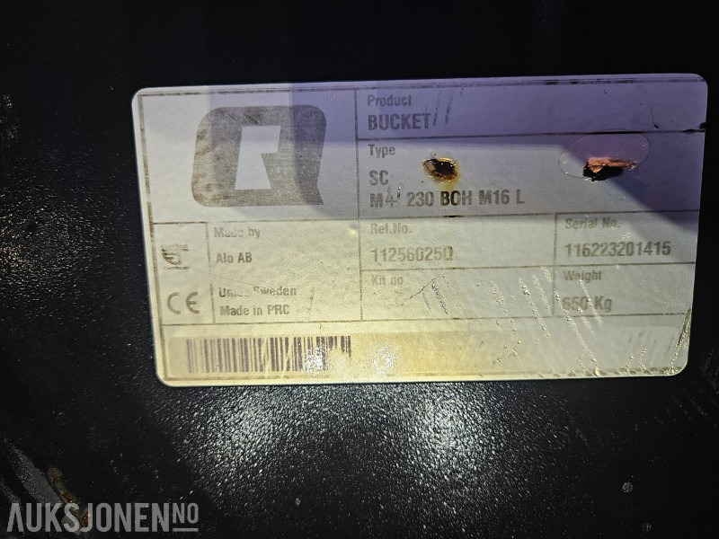 Agricultural machinery Quicke Klaffvingskuffe 230 BHO M16 L: picture 7