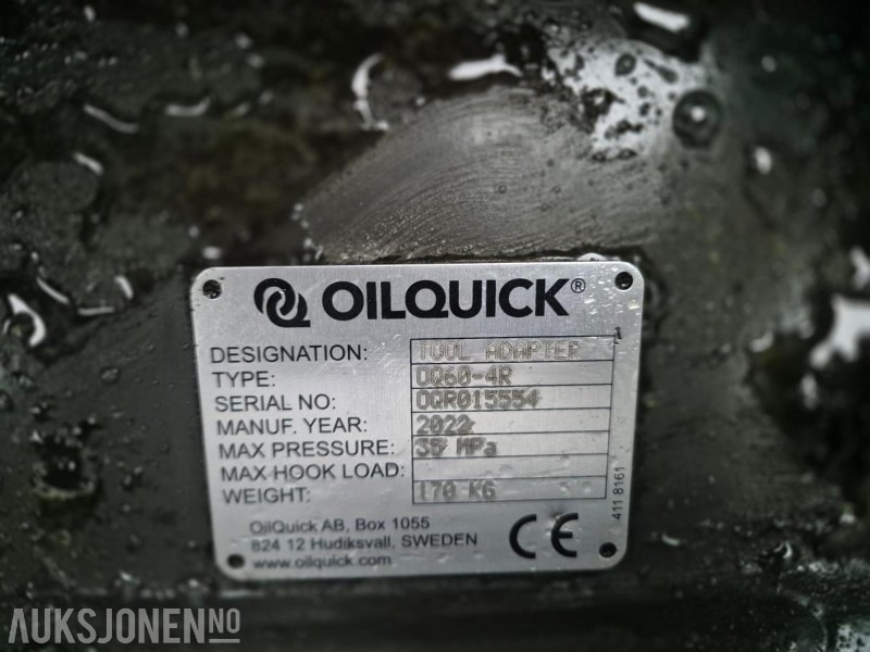 Attachment for Construction machinery 2022 OilQuick OQ60-4R, hurtigfeste-adapter: picture 6 Attachment for Construction machinery 2022 OilQuick OQ60-4R, hurtigfeste-adapter: picture 6
