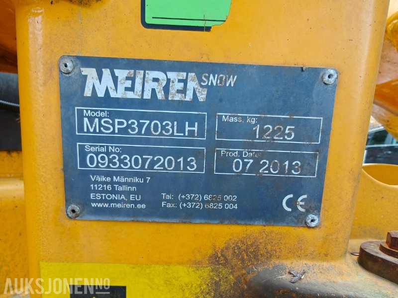 2013 Meiren MSP3703 LH - Snøplog med slapseskjær og parallellogram - Truck: picture 2 2013 Meiren MSP3703 LH - Snøplog med slapseskjær og parallellogram - Truck: picture 2