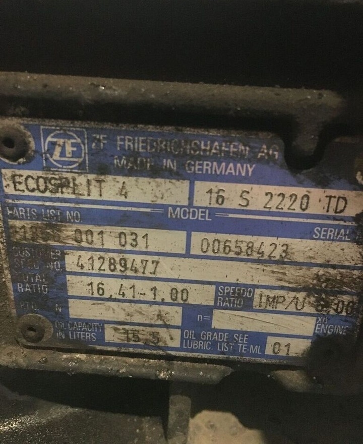 ZF Ecosplit 4 16S2220 TD 1356001031 - Gearbox for Truck: picture 2 ZF Ecosplit 4 16S2220 TD 1356001031 - Gearbox for Truck: picture 2