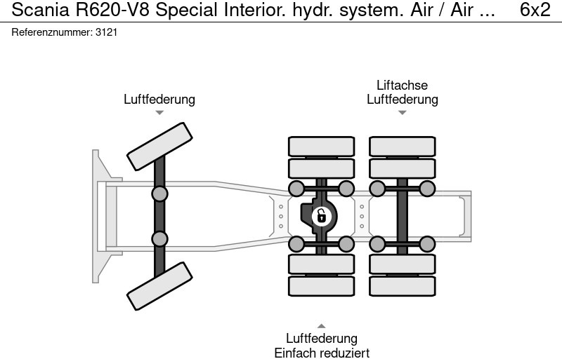 Tractor unit Scania R620-V8 Special Interior. hydr. system. Air / Air suspension: picture 20