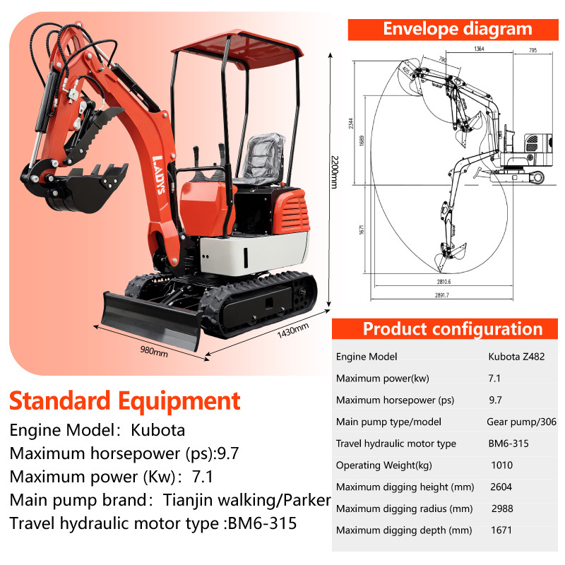 LADYS DY12Pro Mini Excavator CE Certification Kubota Engine(Factory Outlet) Mini Pelle Minibagger Minikoparka Miniexcavadora - Mini excavator: picture 2 LADYS DY12Pro Mini Excavator CE Certification Kubota Engine(Factory Outlet) Mini Pelle Minibagger Minikoparka Miniexcavadora - Mini excavator: picture 2