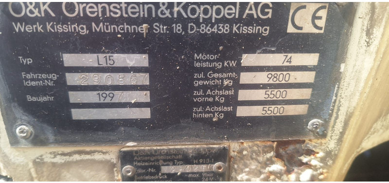 O & K L15 1-Hand - Wheel loader: picture 5 O & K L15 1-Hand - Wheel loader: picture 5