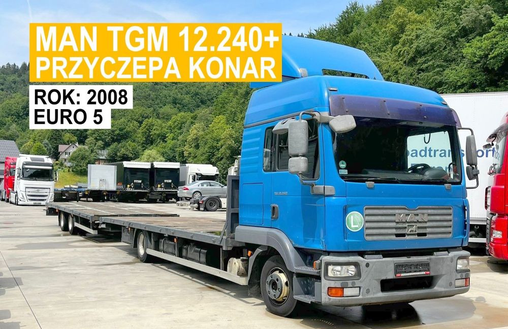 MAN TGM 12.240 // 2008 Rok // Euro 5 // + Przyczepa Konar 2 osie // 7.7+7.7 // - Dropside/ Flatbed truck: picture 1 MAN TGM 12.240 // 2008 Rok // Euro 5 // + Przyczepa Konar 2 osie // 7.7+7.7 // - Dropside/ Flatbed truck: picture 1