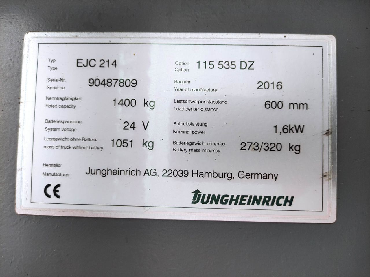 Jungheinrich EJC 214 - Stacker: picture 5 Jungheinrich EJC 214 - Stacker: picture 5