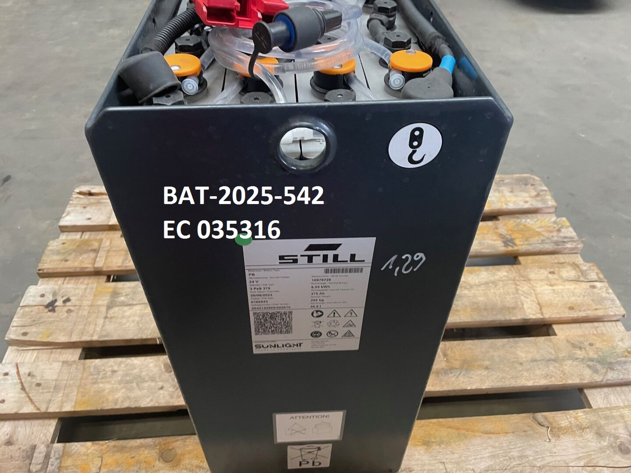 Sunlight I 24 Volt I 3 PzS 375 - Battery for Material handling equipment: picture 5 Sunlight I 24 Volt I 3 PzS 375 - Battery for Material handling equipment: picture 5