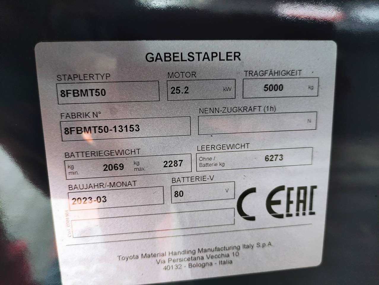 Toyota 8FBMT50 (NEU) - Electric forklift: picture 1 Toyota 8FBMT50 (NEU) - Electric forklift: picture 1