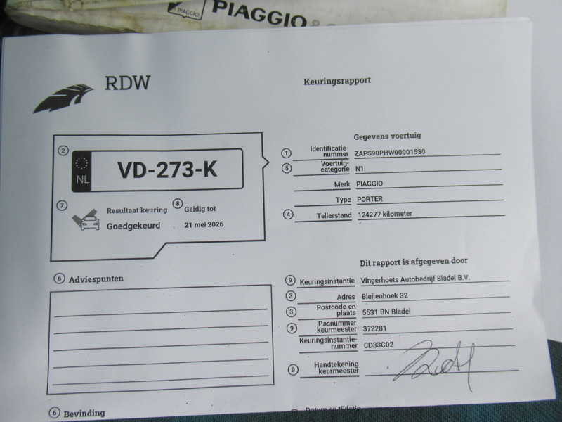 Tipper van Piaggio Porter 1.3 Bi-Fuel LPG + Benzine Kipper Tipper: picture 14 Tipper van Piaggio Porter 1.3 Bi-Fuel LPG + Benzine Kipper Tipper: picture 14
