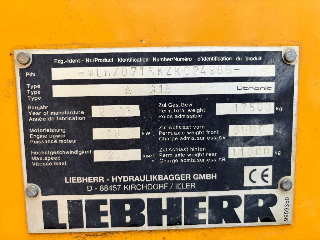 Wheel excavator Liebherr A316: picture 6