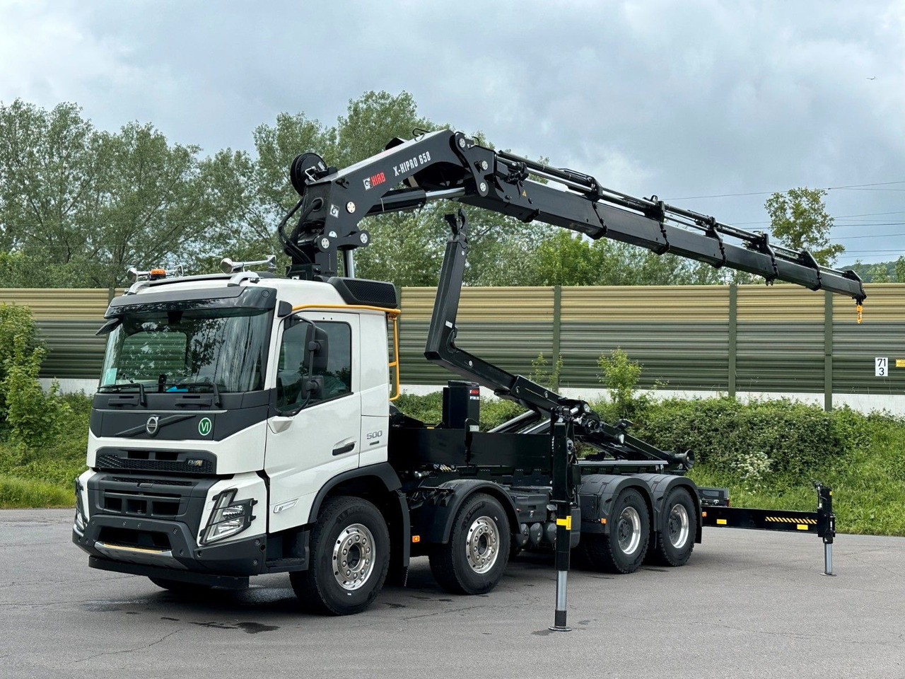 Hook lift truck, Crane truck Volvo FMX 500 8x4 Abrollkipper + Kran Hiab 658-6: picture 22