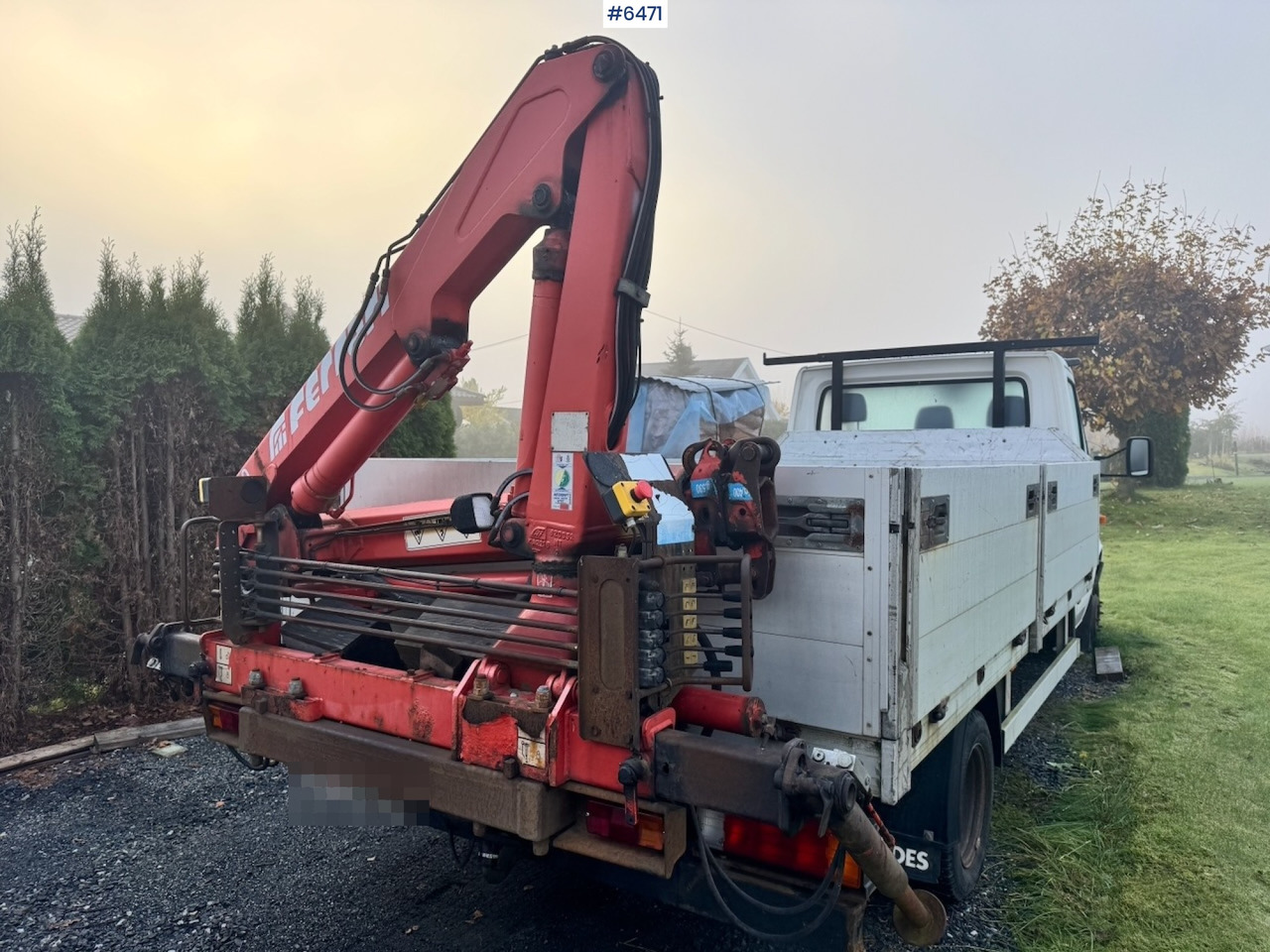 Flatbed van 1996 Mercedes 412D Flatbed truck w/ Rear-mounted crane.: picture 7