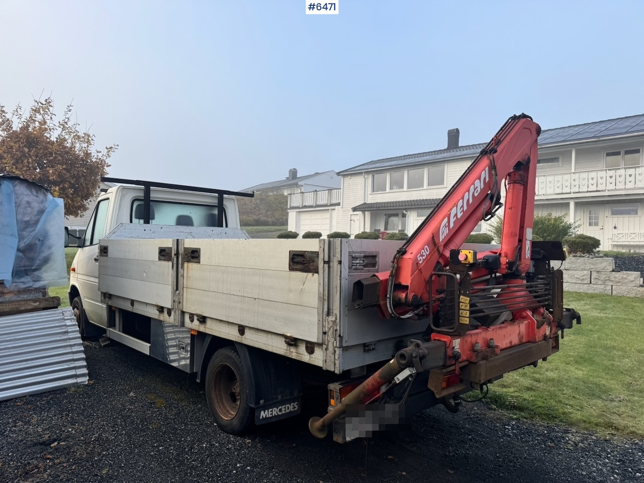 Flatbed van 1996 Mercedes 412D Flatbed truck w/ Rear-mounted crane.: picture 10