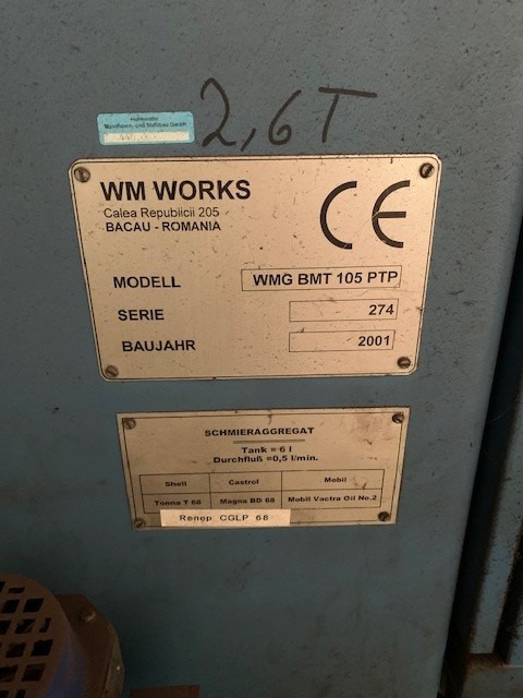 WM WORKS WMG BMT 105 PTP - Metalworking machinery: picture 4 WM WORKS WMG BMT 105 PTP - Metalworking machinery: picture 4