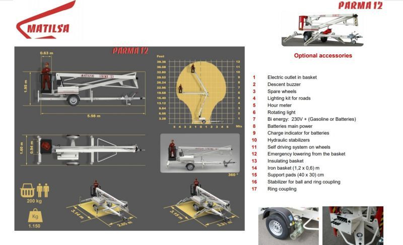 Trailer mounted boom lift Matilsa Parma 12 Nowy Fabrycznie Podnośnik Koszowy Na Przyczepie: picture 16 Trailer mounted boom lift Matilsa Parma 12 Nowy Fabrycznie Podnośnik Koszowy Na Przyczepie: picture 16