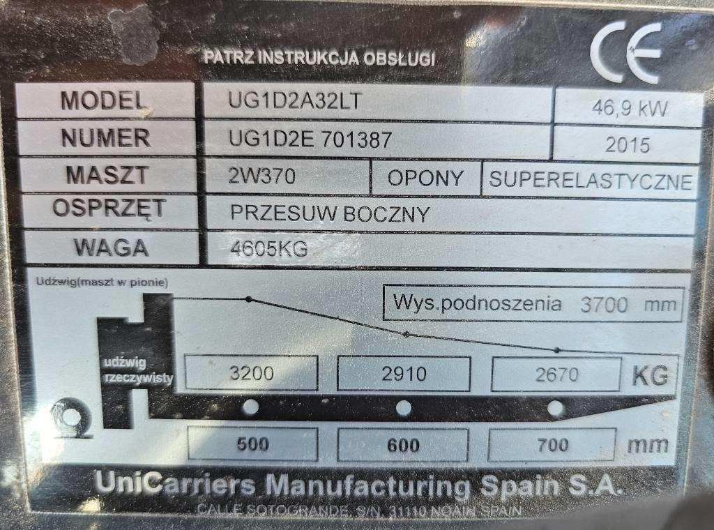 LPG forklift UniCarriers UG1D2A32LT: picture 11