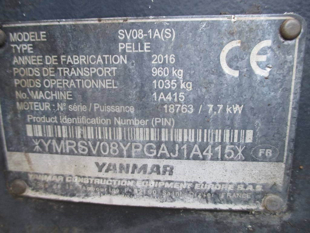 Mini excavator Yanmar SV 08-1 A: picture 15 Mini excavator Yanmar SV 08-1 A: picture 15