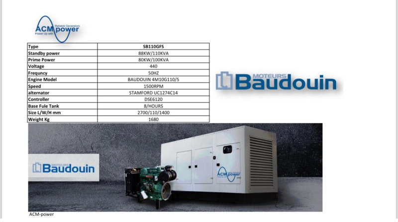 Baudouin SB110GFS - Generator set: picture 2 Baudouin SB110GFS - Generator set: picture 2