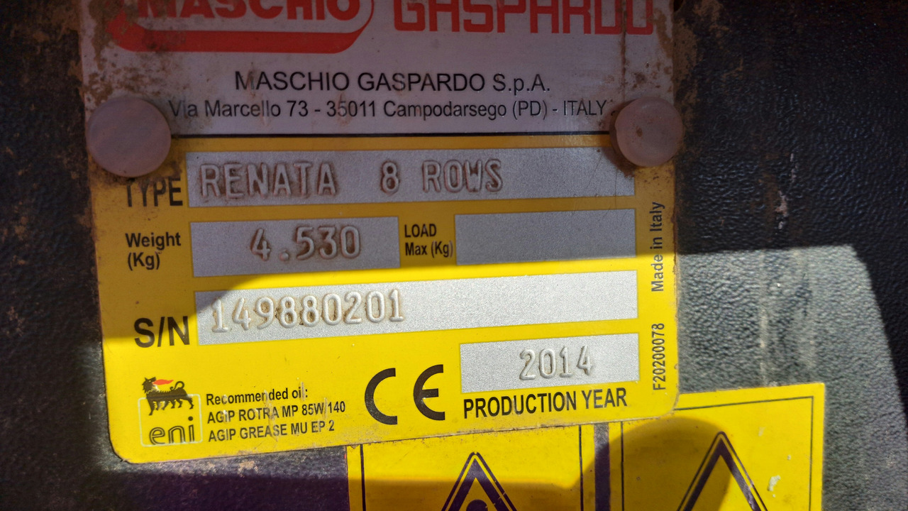 Leasing of SEMINATRICE DI PRECISIONE GASPARDO RENATA 8 ROWS SEMINATRICE DI PRECISIONE GASPARDO RENATA 8 ROWS: picture 11 Leasing of SEMINATRICE DI PRECISIONE GASPARDO RENATA 8 ROWS SEMINATRICE DI PRECISIONE GASPARDO RENATA 8 ROWS: picture 11