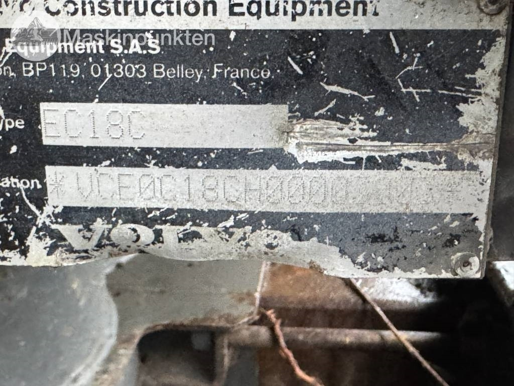 Mini excavator Volvo EC 18 C: picture 8 Mini excavator Volvo EC 18 C: picture 8