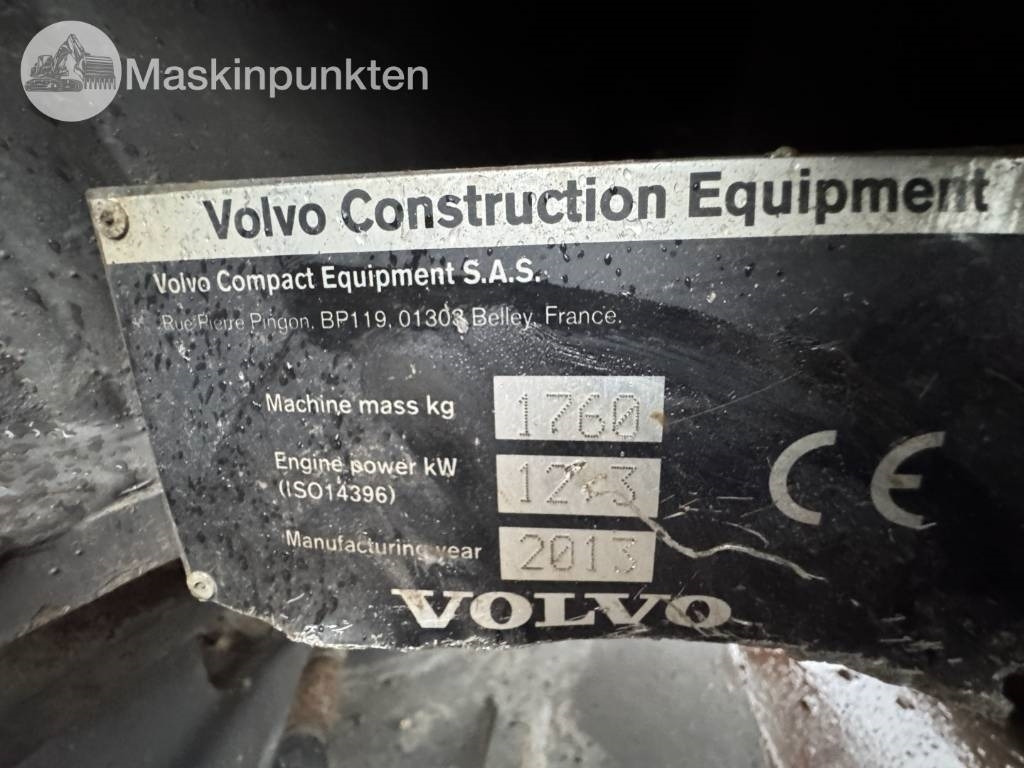 Mini excavator Volvo EC 18 C: picture 7 Mini excavator Volvo EC 18 C: picture 7