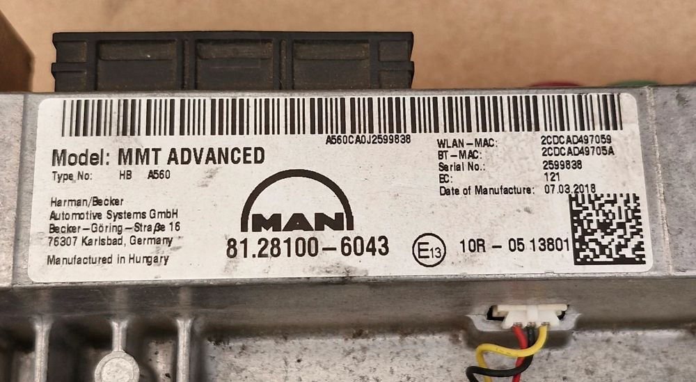 MAN TGX TGS RADIO NAWIGACJA 81.28100-6037 81.28100-6043 - Cab and interior: picture 2 MAN TGX TGS RADIO NAWIGACJA 81.28100-6037 81.28100-6043 - Cab and interior: picture 2