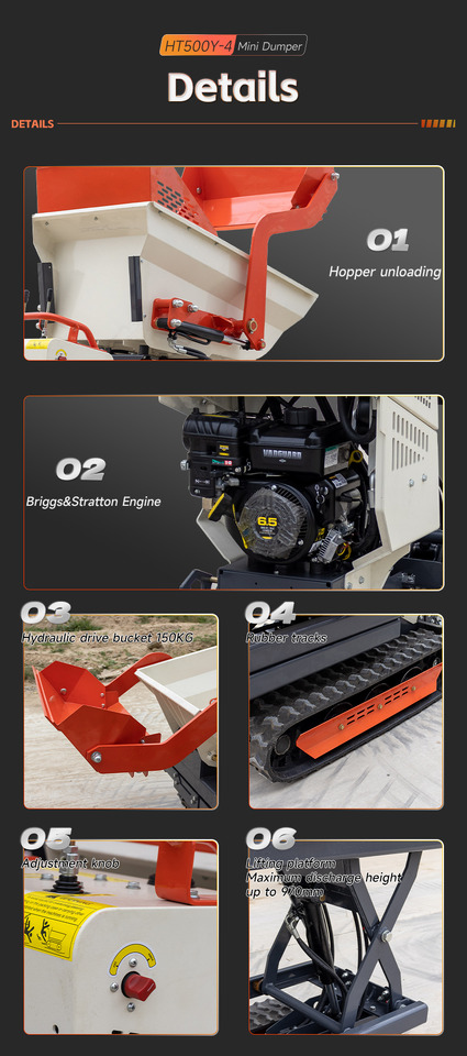 Leasing of  6.5HP Mini Dumper Small Dump Truck with lifting 6.5HP Mini Dumper Small Dump Truck with lifting: picture 12