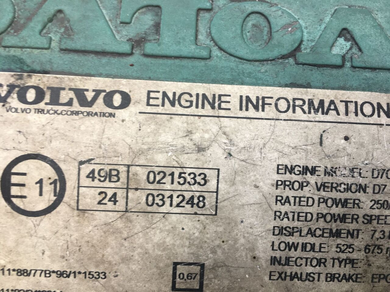 Volvo D7C - Engine for Bus: picture 2 Volvo D7C - Engine for Bus: picture 2