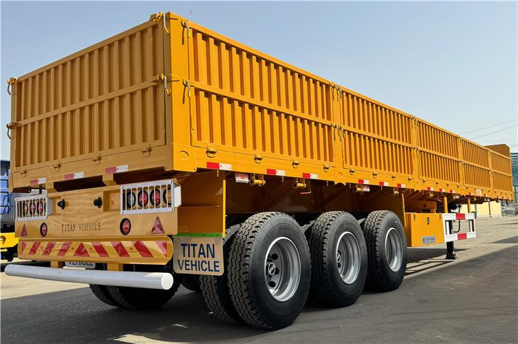 TITAN Tri Axle Side Wall Semi Trailer with 60 Ton Capcaity for Sale In Senegal - Dropside/ Flatbed semi-trailer: picture 3 TITAN Tri Axle Side Wall Semi Trailer with 60 Ton Capcaity for Sale In Senegal - Dropside/ Flatbed semi-trailer: picture 3