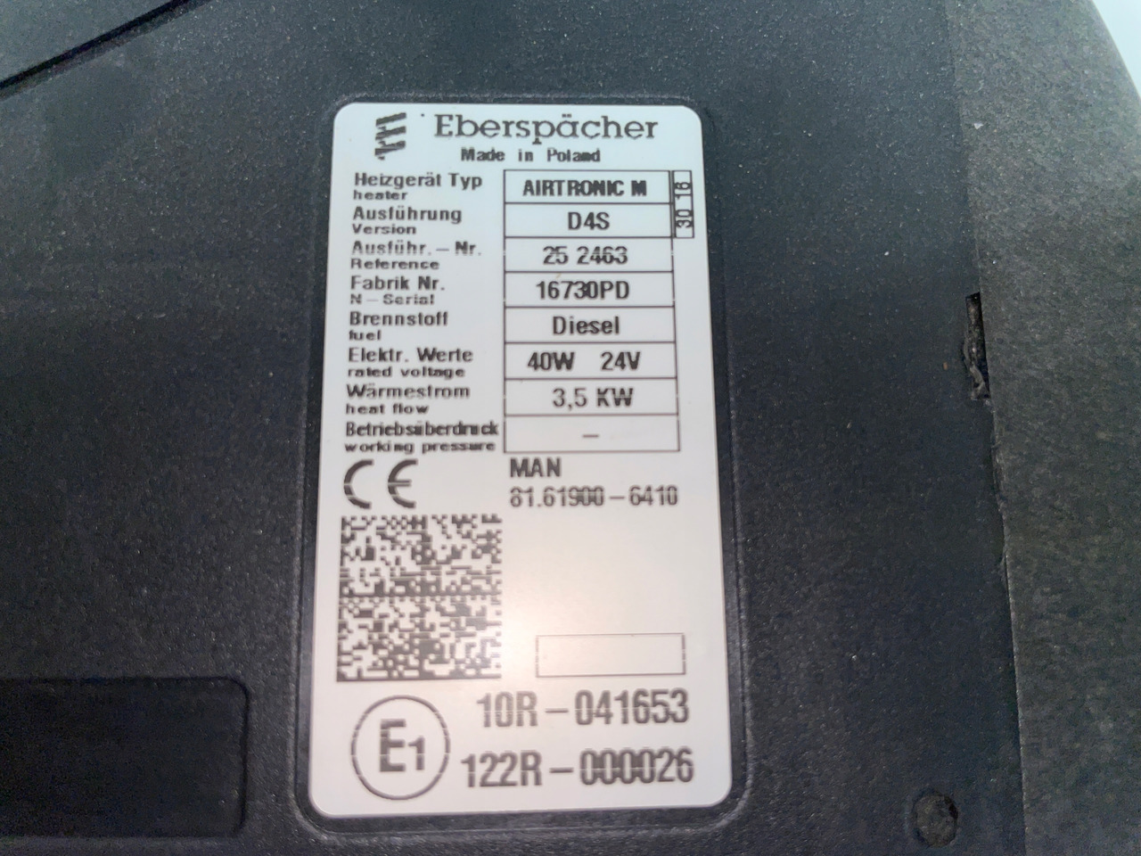 WEBASTO MAN TGX TGS D4S 81619006410 EBERSPACHER - ECU for Truck: picture 4 WEBASTO MAN TGX TGS D4S 81619006410 EBERSPACHER - ECU for Truck: picture 4